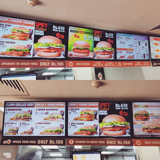 Anyone wanna know what a Sri Lankan Burger King menu looks like? It's this. #exotic #travelsfortheculture #jizbagsinsrilanka