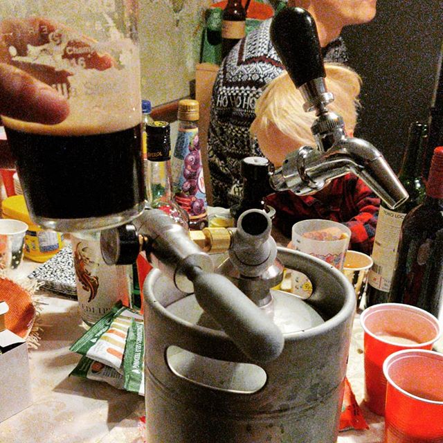 Ticked off a big goal yesterday - we got to drink beer that we'd made ourselves, OUT OF A KEG! Hats off to Adrian for manfully figuring out how this thing worked, and covering HIS kitchen in beer (so I didn't have to).