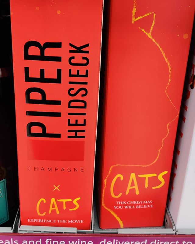 Ah, excellent - here's a marketing tie-in that makes sense, and that all involved can be proud of. #welldoneyou #catslovechampagne