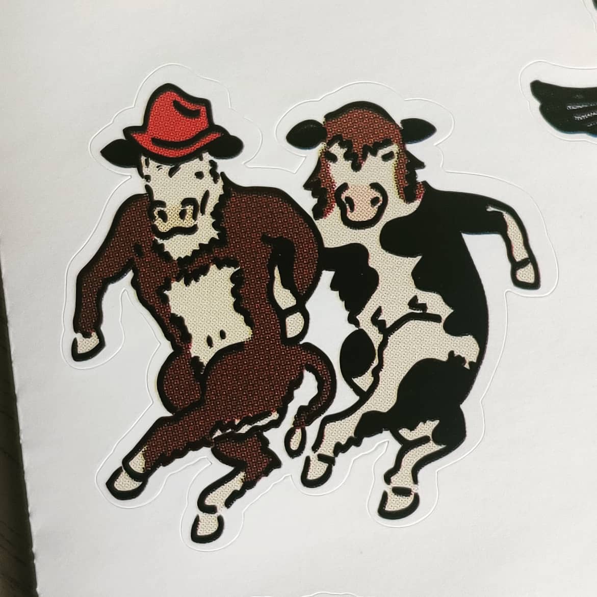 It's not every week you find yourself immortalised in bovine-cartoon-sticker form inside a whisky box… Reference to our @whiskysquad trip to @masterofmalt  a way back when… @boutiqueywhisky #alltabhainne #pie #wheresthebeef