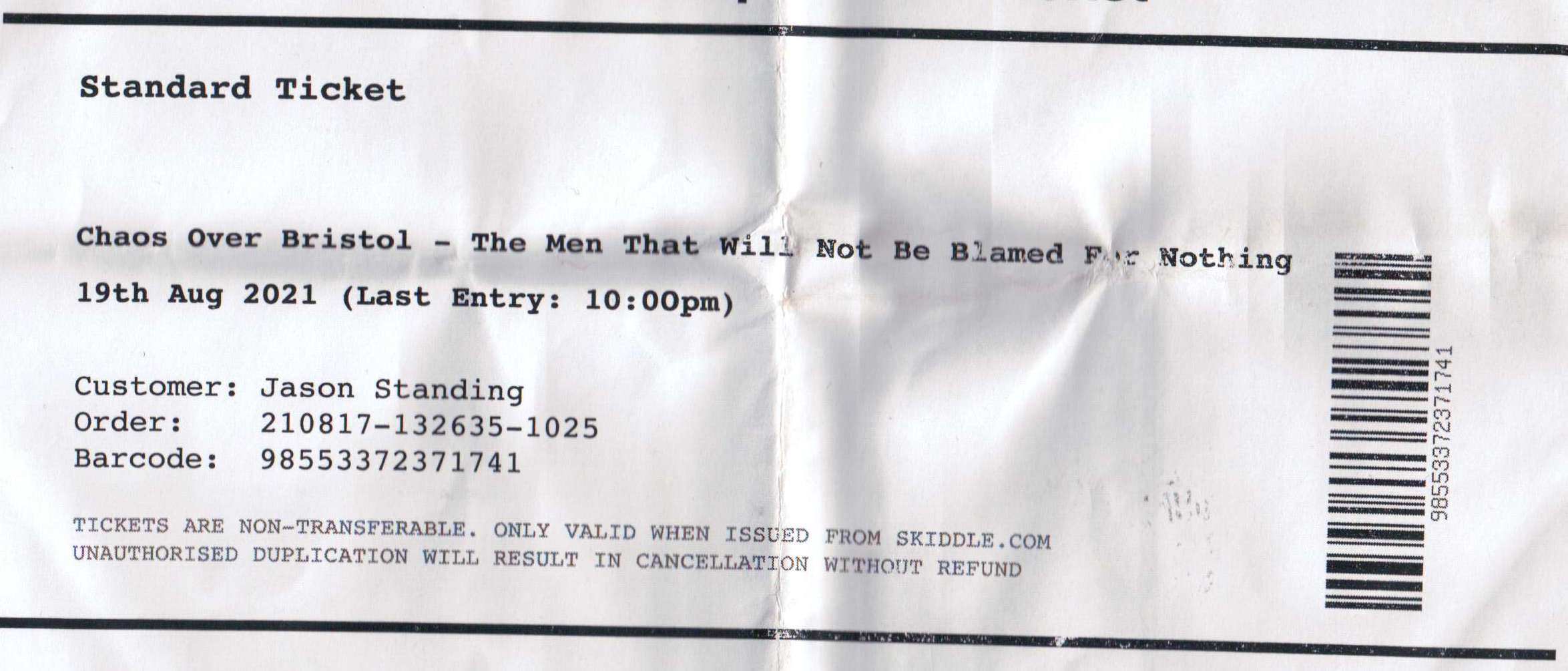 The Men That Will Not Be Blamed For Nothing: Chaos Over Bristol