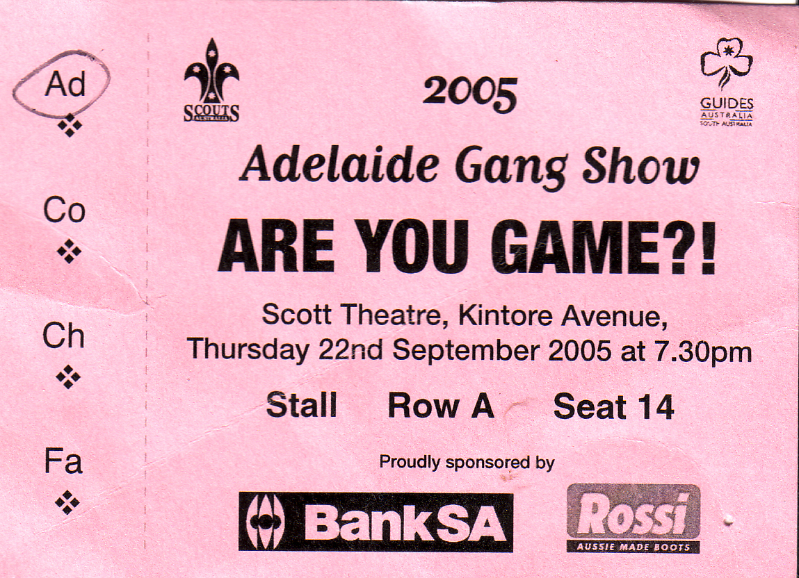 2005-09-22-Adelaide Gang Show: Are You Game