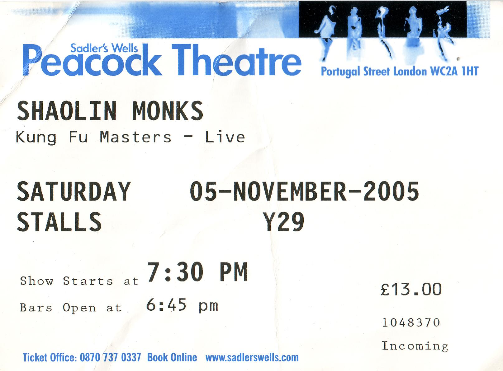 2005-11-05-Shaolin Monks: Kung Fu Masters – Live