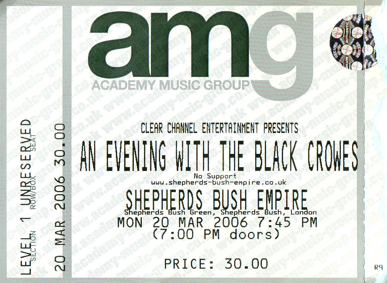 2006-03-20-An Evening With The Black Crowes